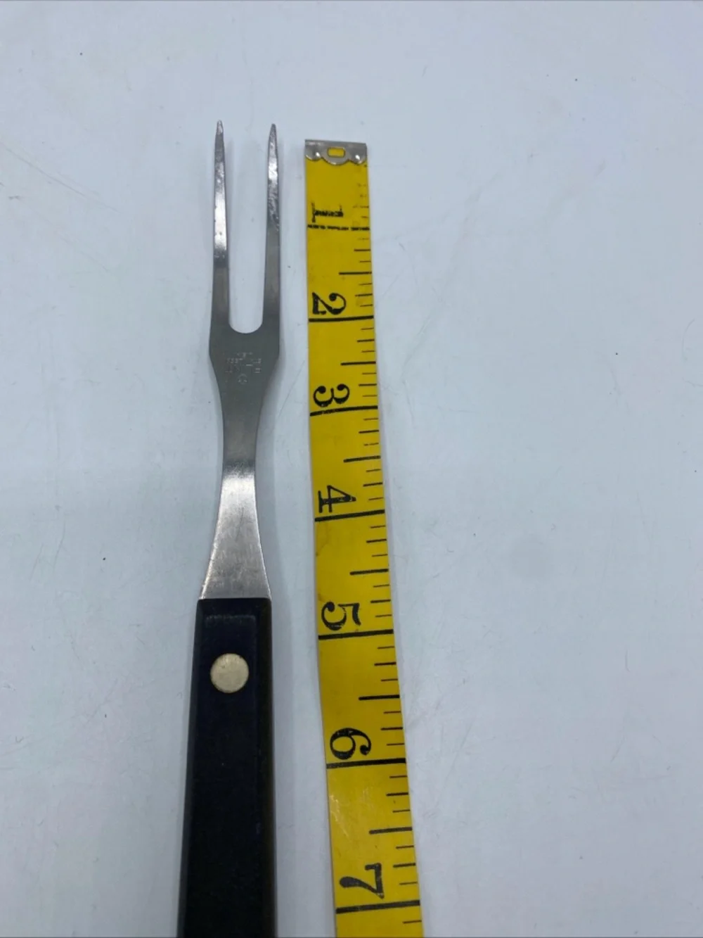 Vintage Flint Kitchen Cooking Utensil Fork Black Composite Handle 9” 2 Prong